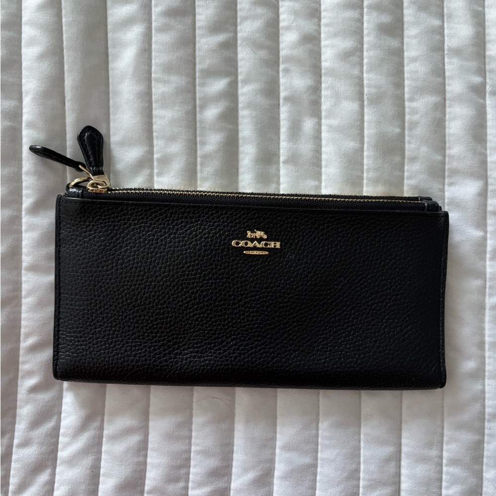 Coach Black Pebbled Leather Wallet